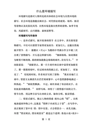 什么是环境描写