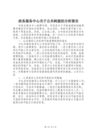 政务服务中心关于公共耗能的分析报告