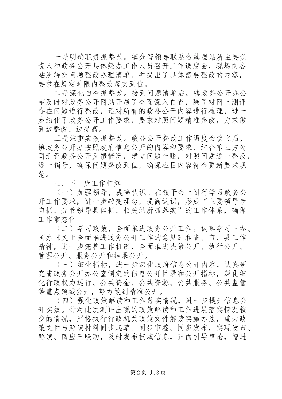 政务公开工作整改落实情况报告_第2页