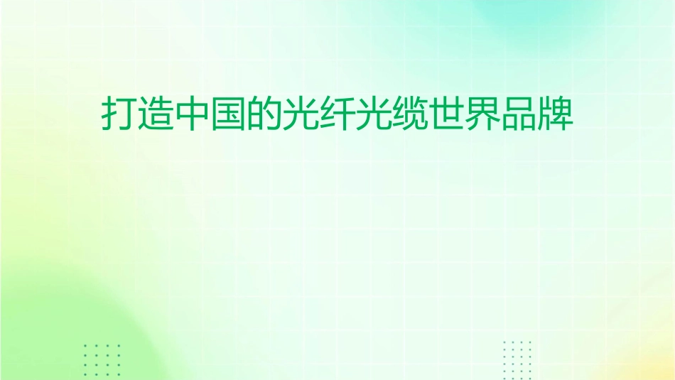打造中国的光纤光缆世界品牌课件_第1页