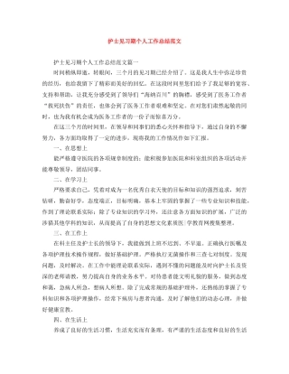 护士见习期个人工作总结范文 