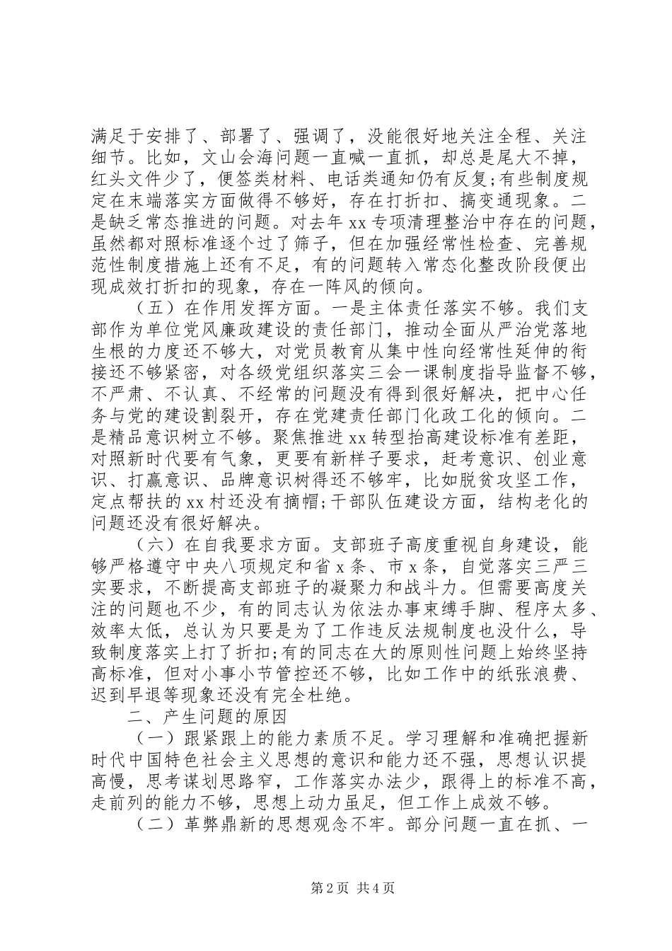支委班子报告对照检查情况_第2页