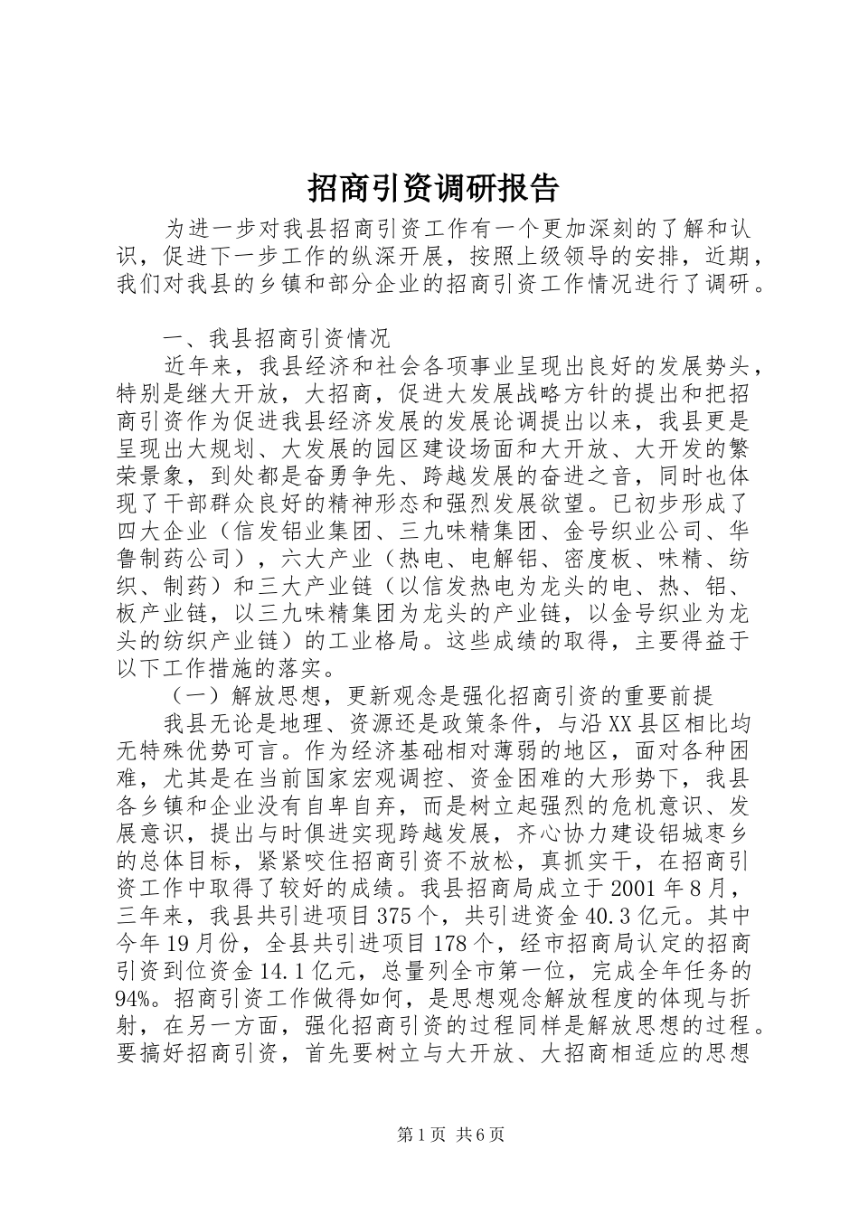 招商引资调研报告 (14)_第1页
