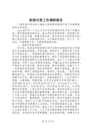 招商引资工作调研报告 (19)