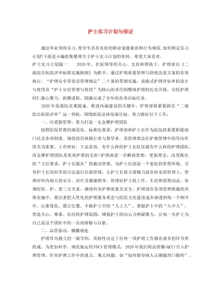 护士实习计划与保证 