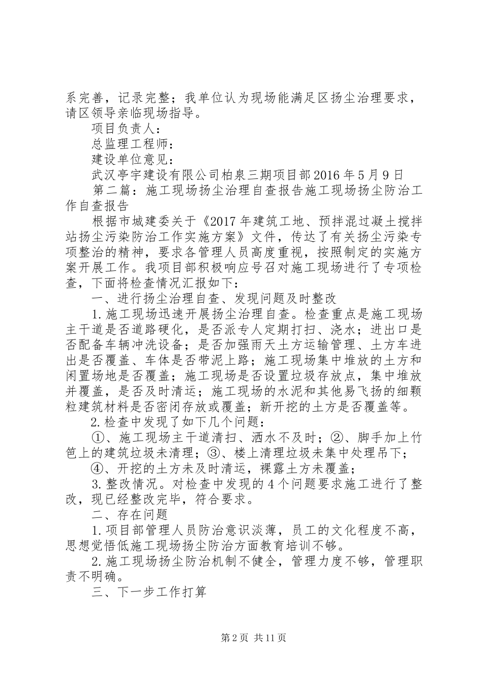 扬尘治理自查报告_第2页