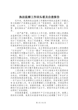 执法监察工作回头看及自查报告