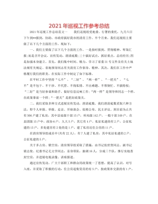 2021年巡视工作参考总结