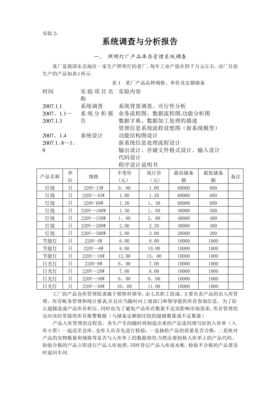管理信息系统试验报告-库存系统_第2页