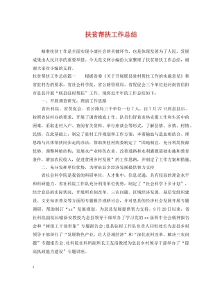 扶贫帮扶工作总结 