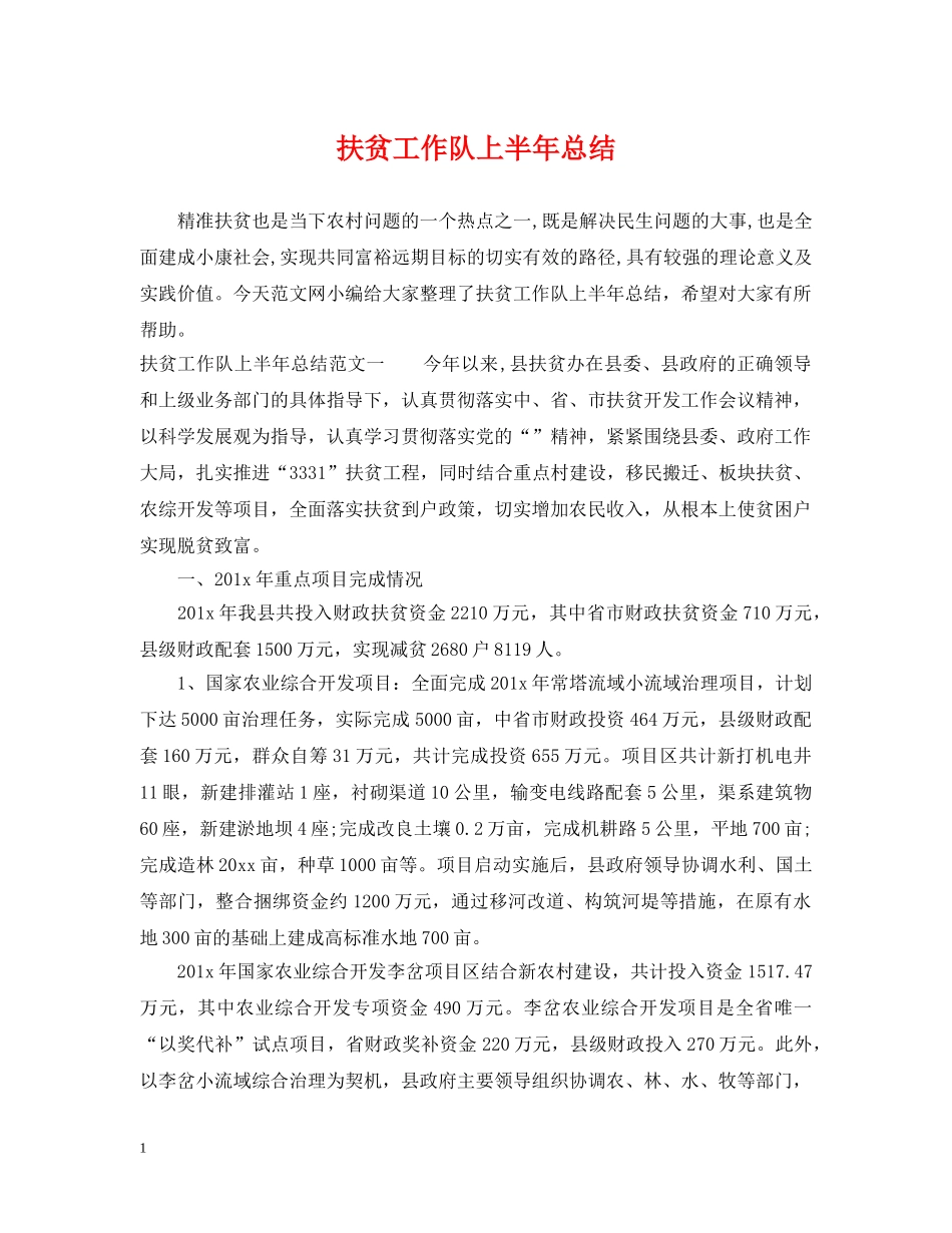 扶贫工作队上半年总结 _第1页