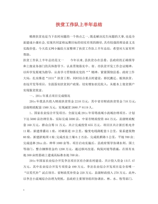 扶贫工作队上半年总结 