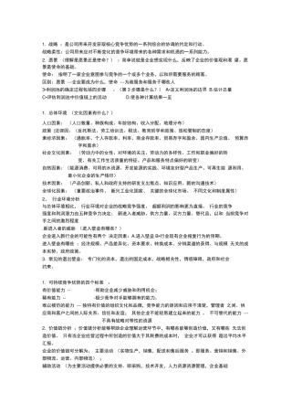 战略管理重点终极版