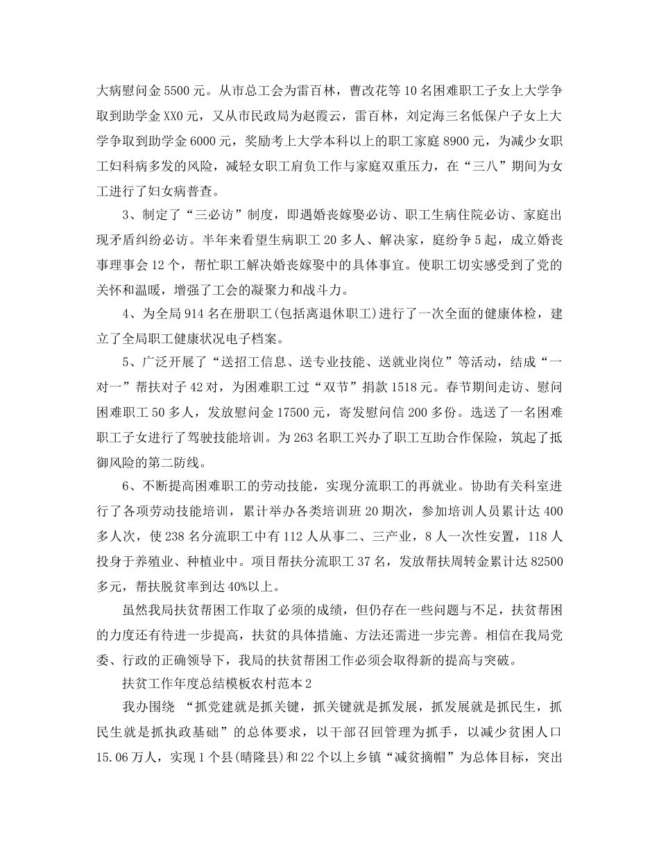 扶贫工作年度总结模板农村范本 _第3页