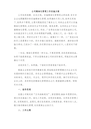 公司精细化管理方案