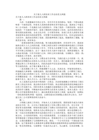 关于新人入职培训工作总结范文两篇