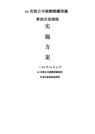 硫酸泄漏应急演练方案