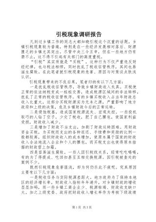 引税现象调研报告