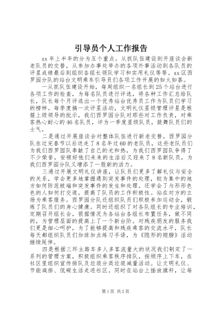 引导员个人工作报告