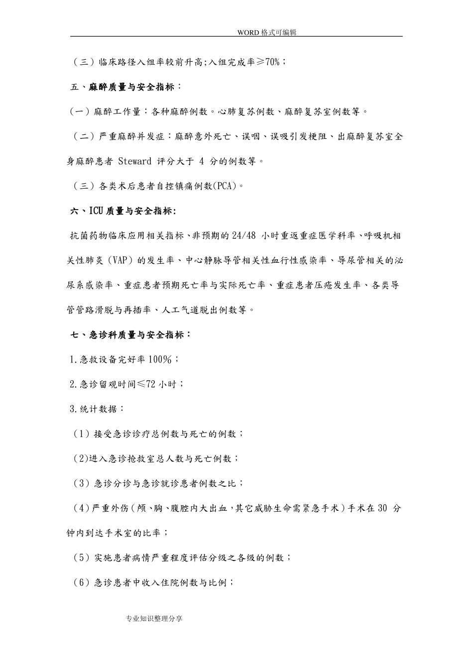 医院医疗质量及安全控制指标_第3页