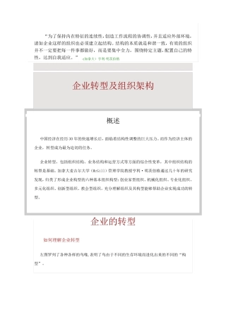 企业转型及组织架构