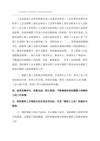 工会各组成人员职责职能工会的基本职责和职能