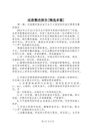 巡查整改报告[精选多篇]