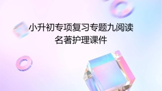 小升初专项复习专题九阅读名著护理课件
