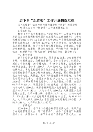 岩下乡“组管委”工作开展情况汇报