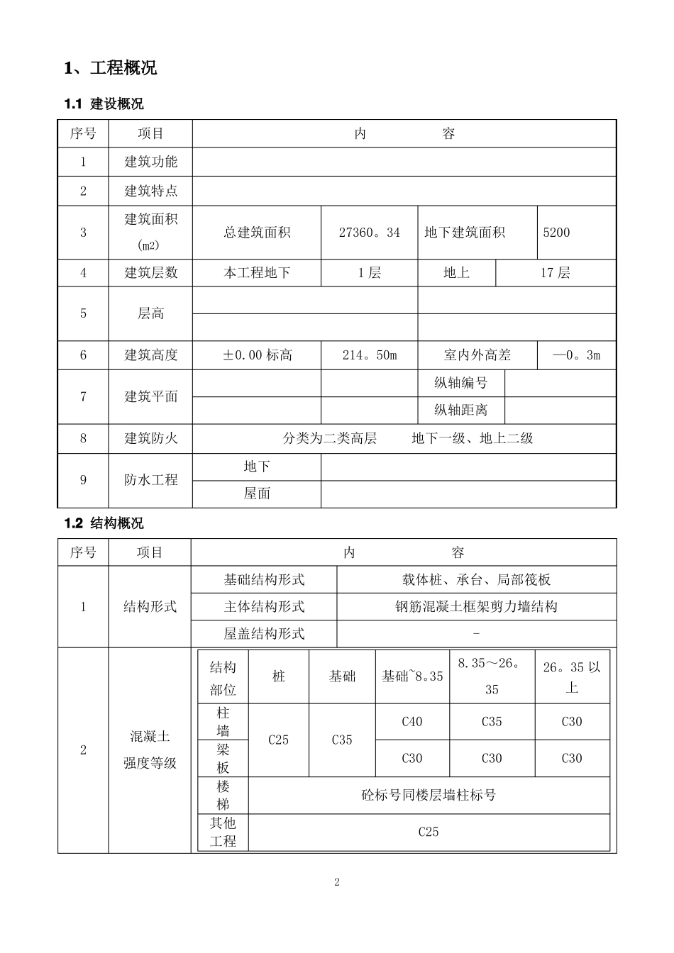 工程创优策划书结构部分_第2页