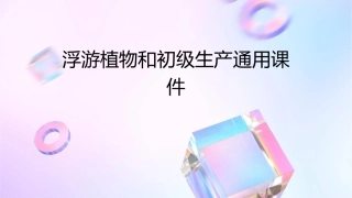浮游植物和初级生产通用课件