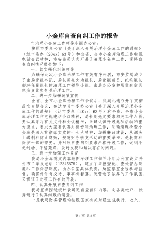 小金库自查自纠工作的报告