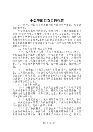 小金库的自查自纠报告
