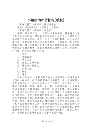 小组活动评估报告[模版]