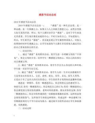 感恩节活动总结 