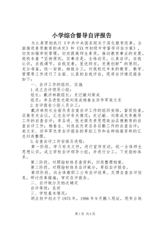 小学综合督导自评报告