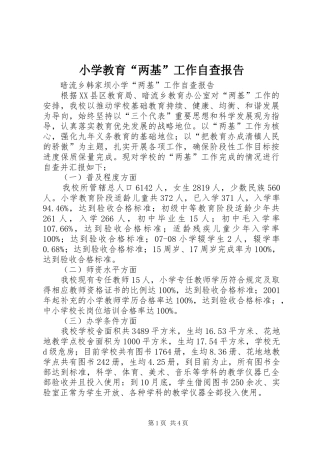 小学教育“两基”工作自查报告