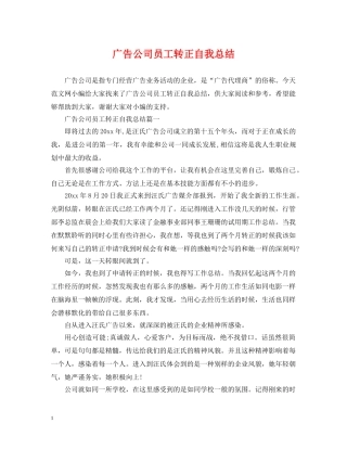 广告公司员工转正自我总结 