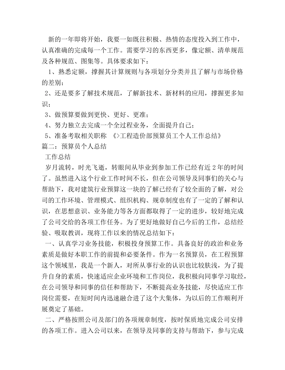 工程预算员个人工作总结 _第2页