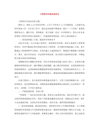 工程项目年度总结范文 