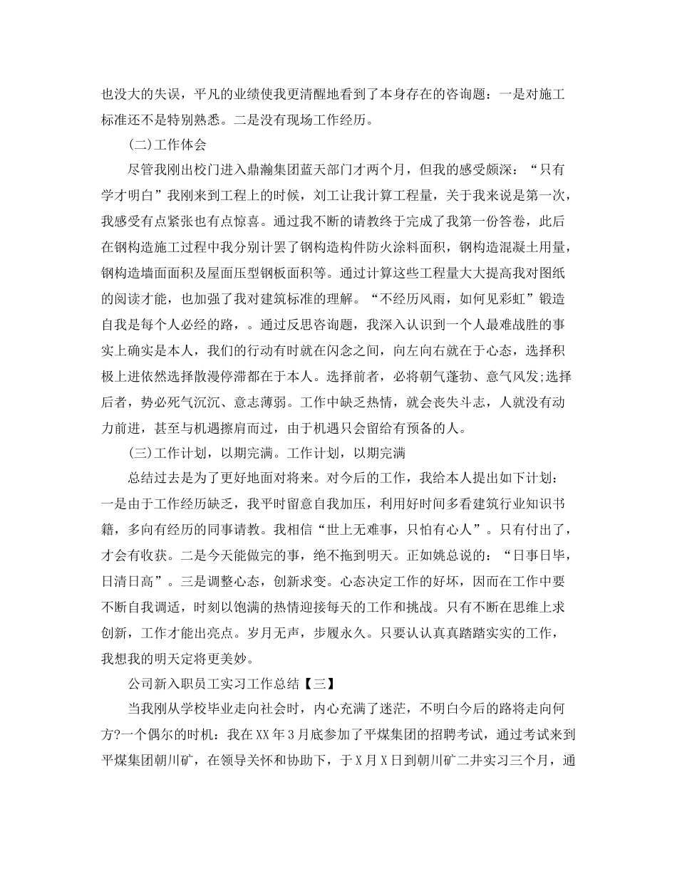 公司新入职员工实习工作参考总结【五篇】_第3页
