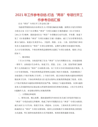 2021年工作参考总结打击两非专项行动工作参考总结汇报