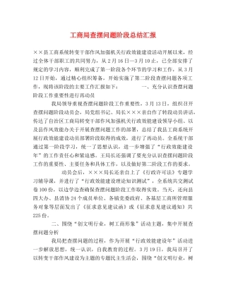 工商局查摆问题阶段总结汇报 