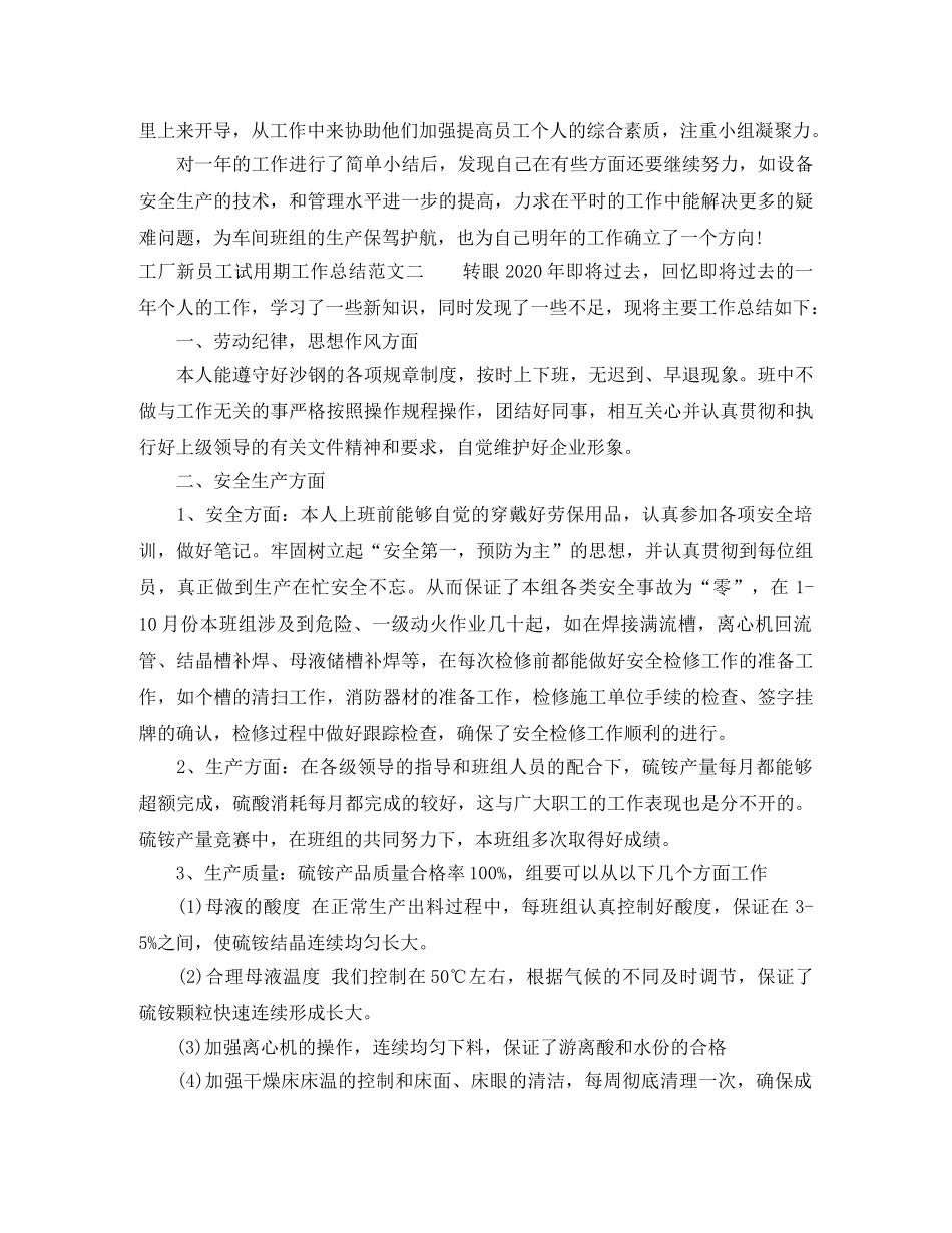 工厂新员工试用期工作总结 _第2页