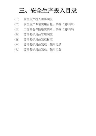 安全生产标准化-安全生产投入