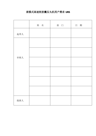 滚模式高速软胶囊压丸机用户需求URS