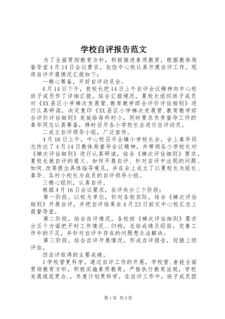 学校自评报告范文