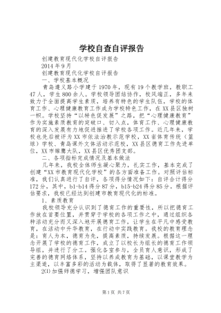 学校自查自评报告