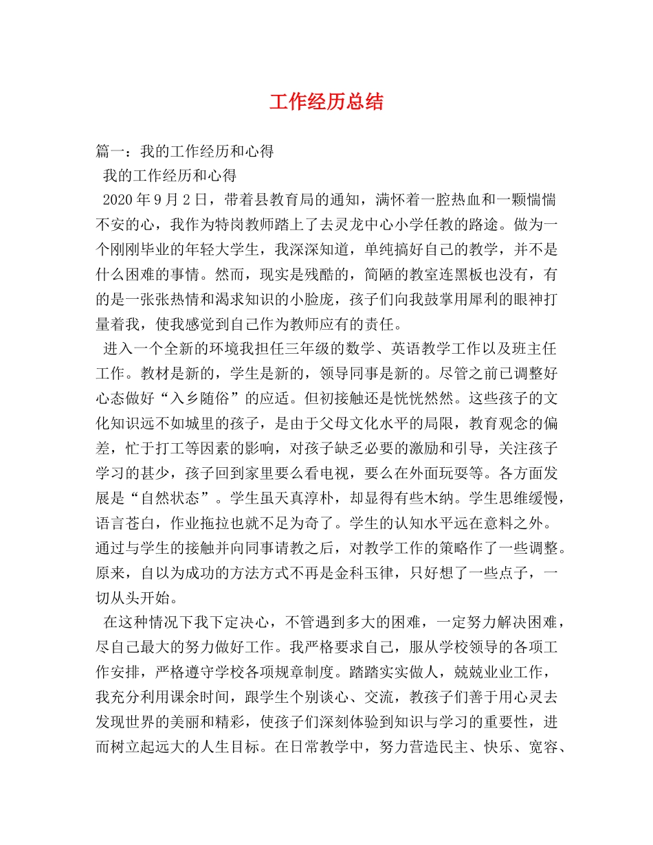 工作经历总结2 _第1页
