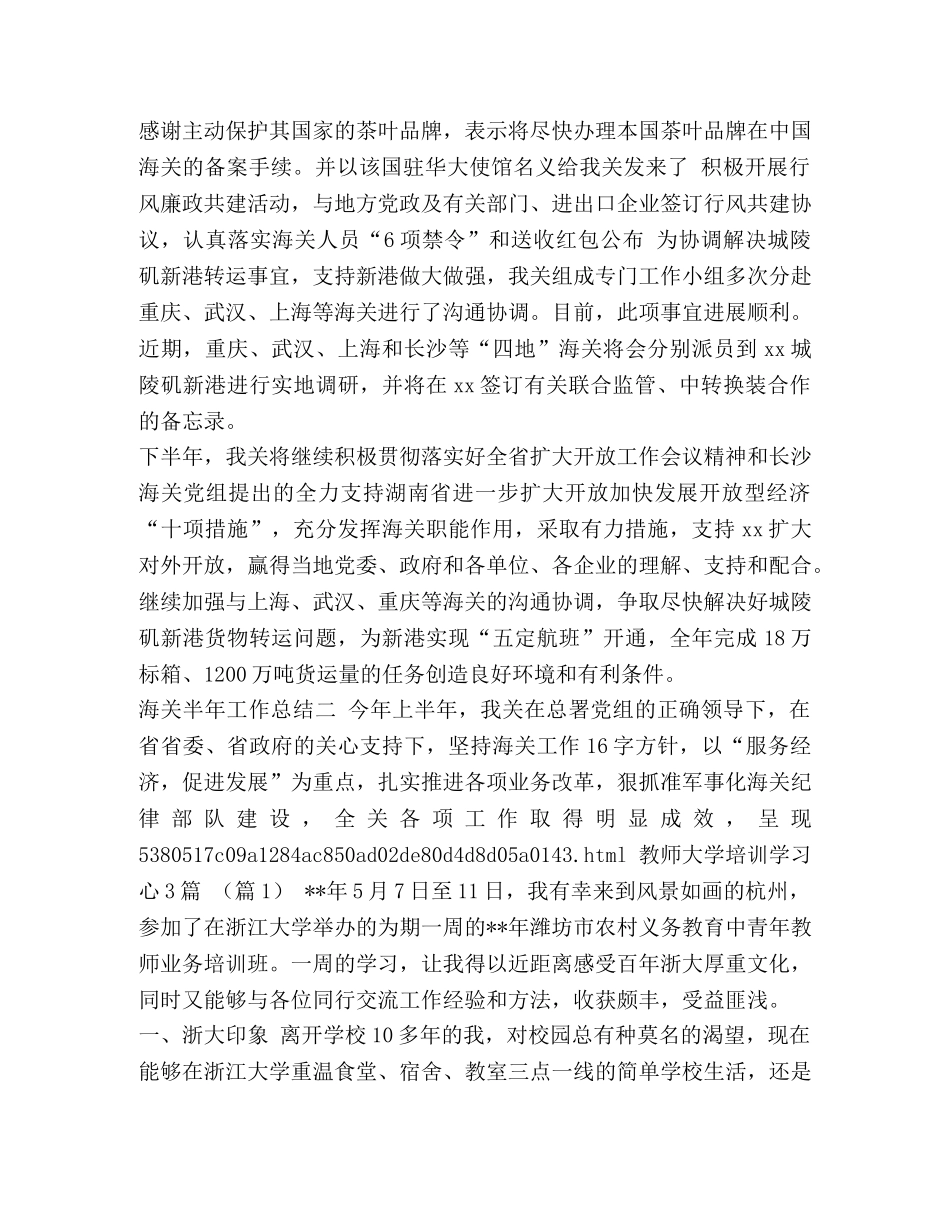 工作总结范文-海关半年工作总结汇编-半年工作总结个人总结 _第2页